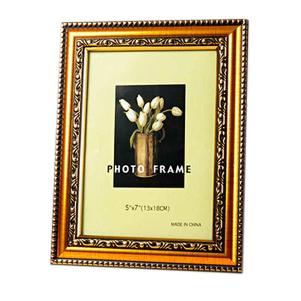 Kylin Express Set Of 2 Decorative Polyresin 4-by-6-Inch Picture Photo Frame, Elegant Gold