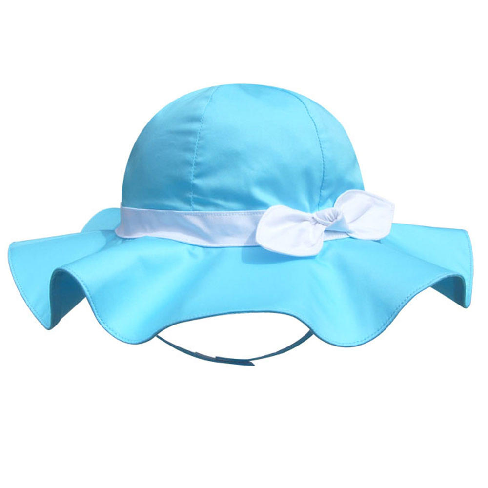Kylin Express Children's Outdoor Sun Beach Hat With Bow For Baby Girls(Blue)