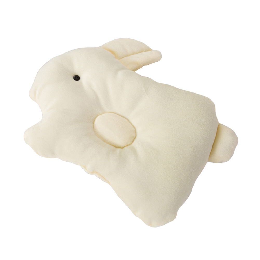 Kylin Express Cute baby Newborn Baby Anti-roll Pillow Prevent Flat Head Cute Rabbit Yellow