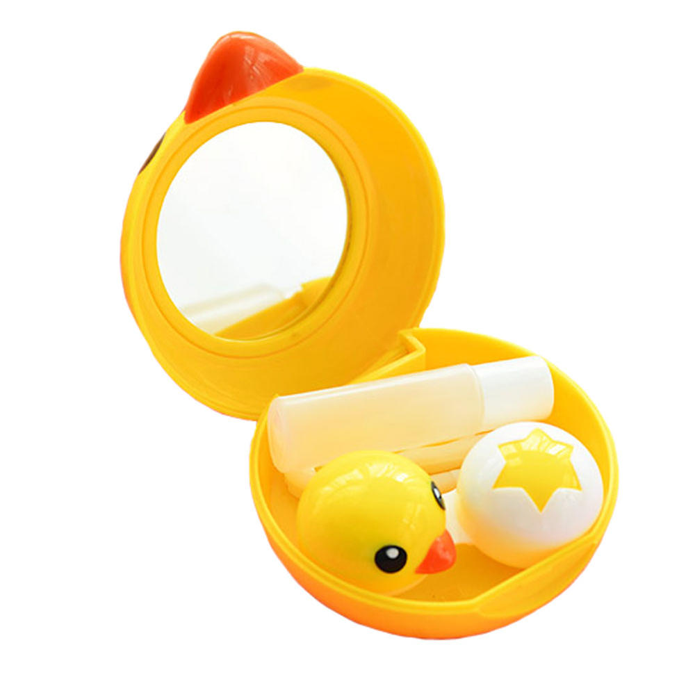 Kylin Express Set of 2  Eye Care Contact Lens Case Holders Solution Travel Kit Lovely Duck