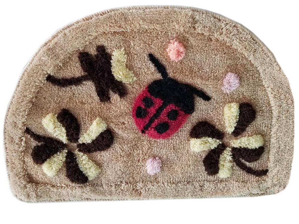 Blancho Bedding Cute Non Slip Fabric Velvet Semi Circle Doormat