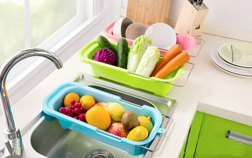 Blancho Bedding Dish Drainer Rack Collapsible Over Sink Dish