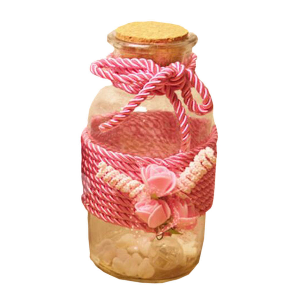 Blancho Bedding Rose Vase Creative Wishing Bottle Lucky Bottle Glass Jar with Cork Stopper