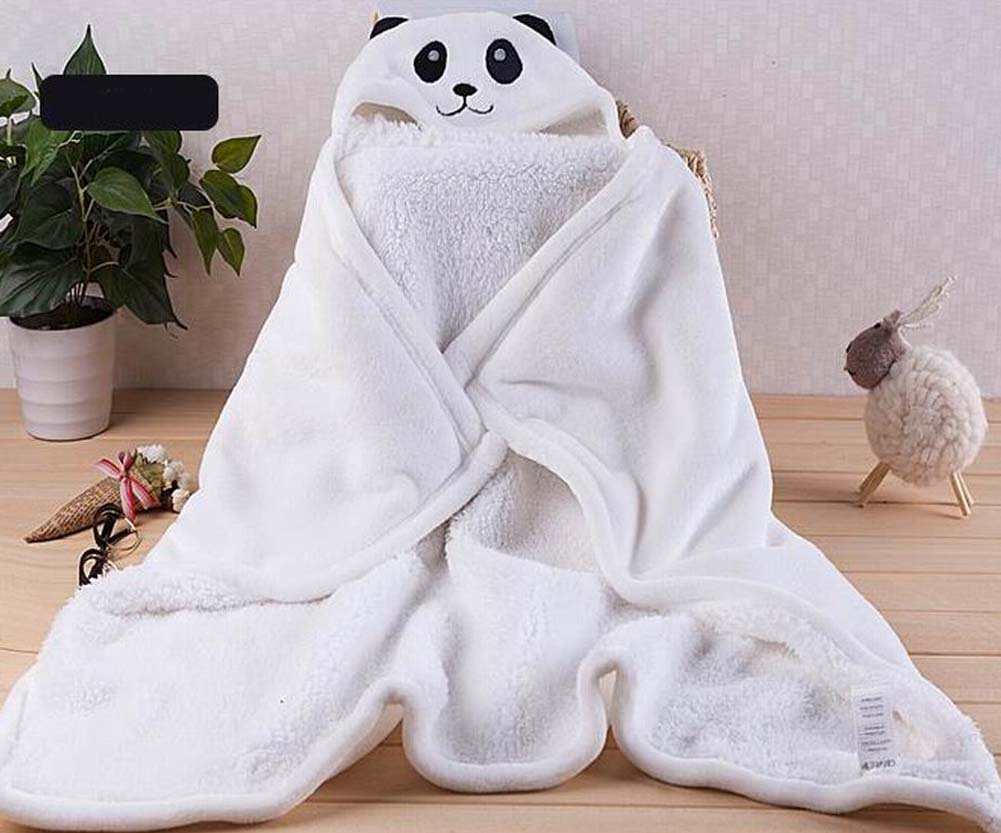 Blancho Bedding Cartoon Coral Velvet Baby Toddler Multifunction Blanket Throws Panda