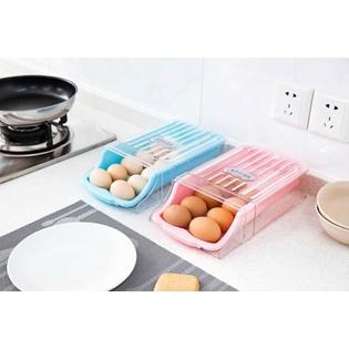 Blancho Bedding Blue Plastic Egg Storage Boxes Eggs Holder