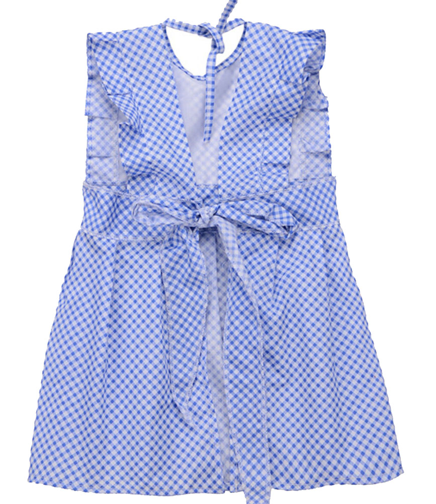 Panda Superstore 2 Pcs Lovely Girls Painting Smocks Baby Feeding Clothes Baby Bib Blue 2 3 Years