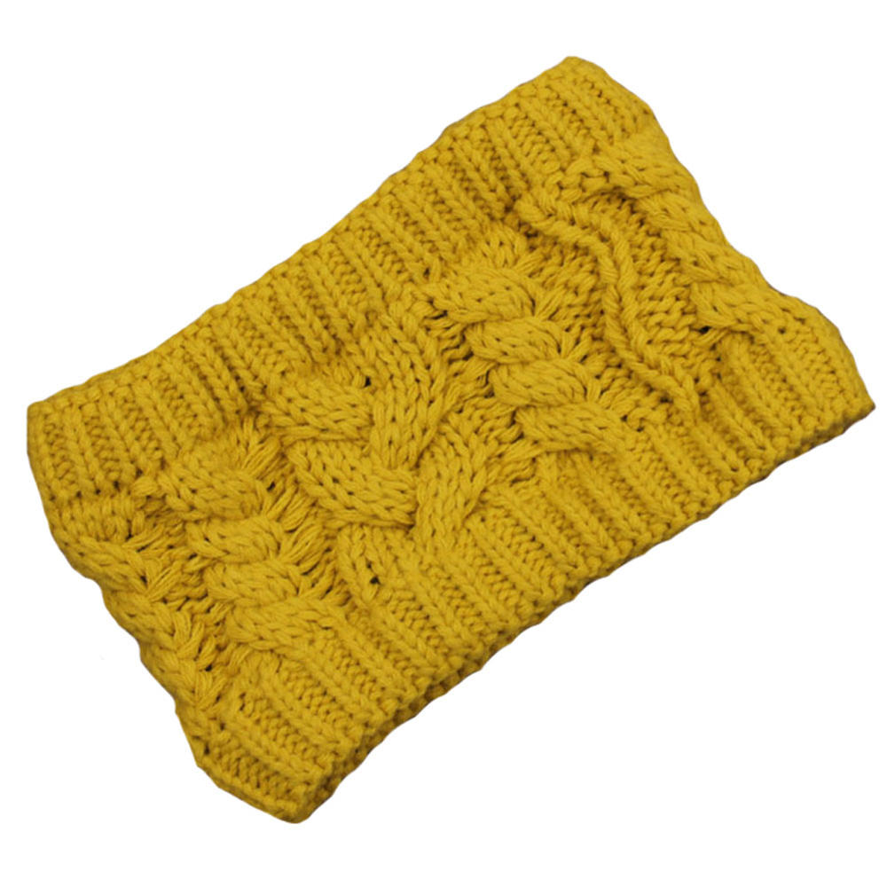 Kylin Express Girls Winter Knitted Headband Knit Hairband Braided Headwrap Ear Warmer, Yellow