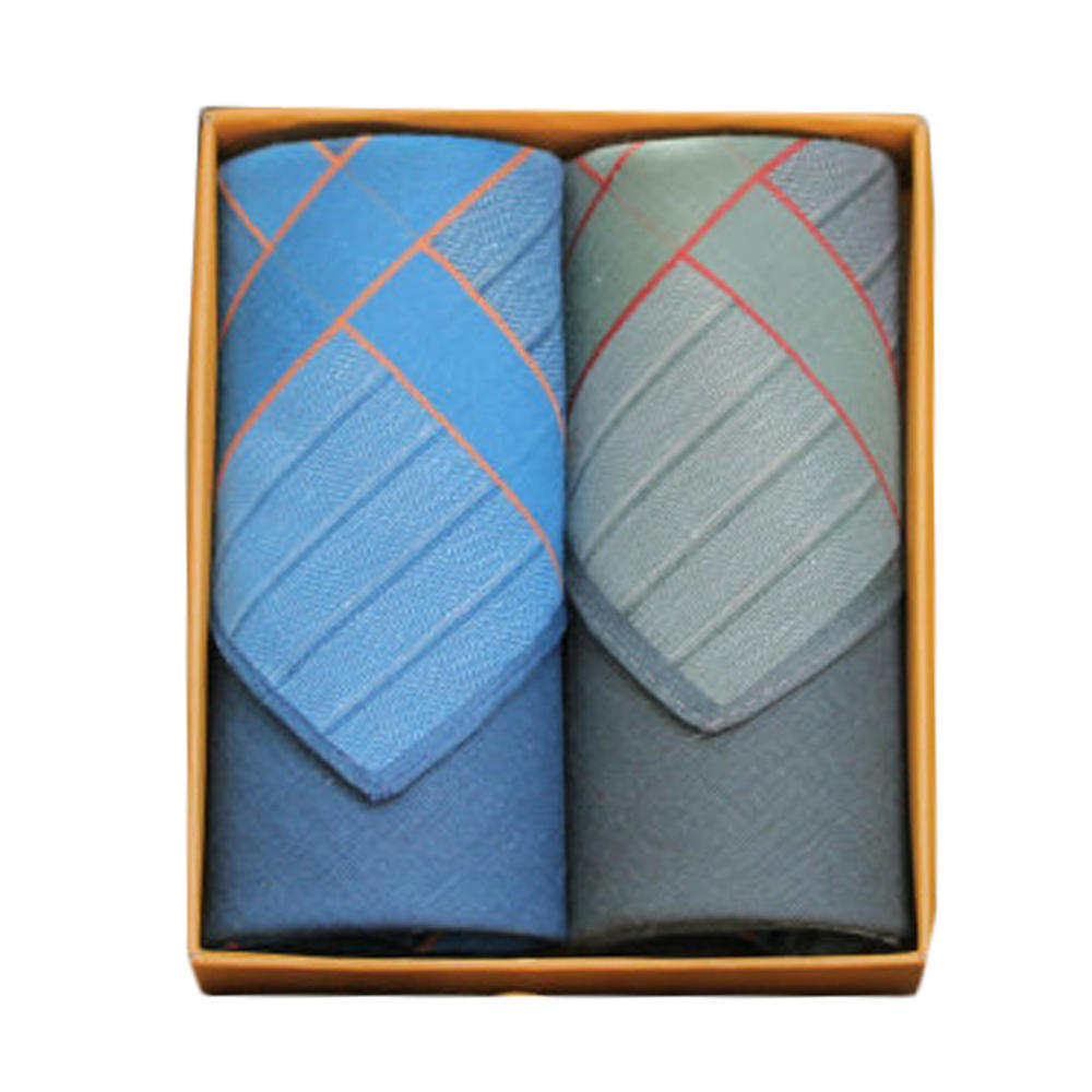 Kylin Express 2Pcs Mens Pocket Square Hanky Pure Cotton Soft Handkerchiefs,Retro Blue/Green