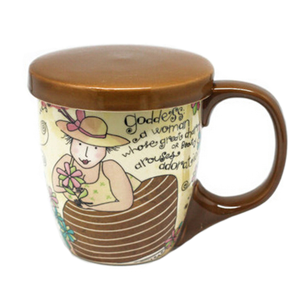 Kylin Express 380 ML Creative Ceramic Coffee Cup/ Coffee Mug With Beautiful Pattern, F