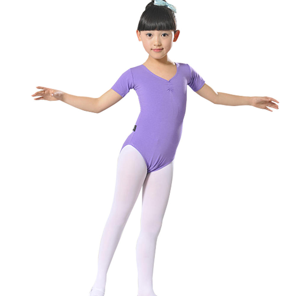 Kylin Express Little Girls' Ballet Dresses Gymnastics Dress Short Sleeve 120cm Purple