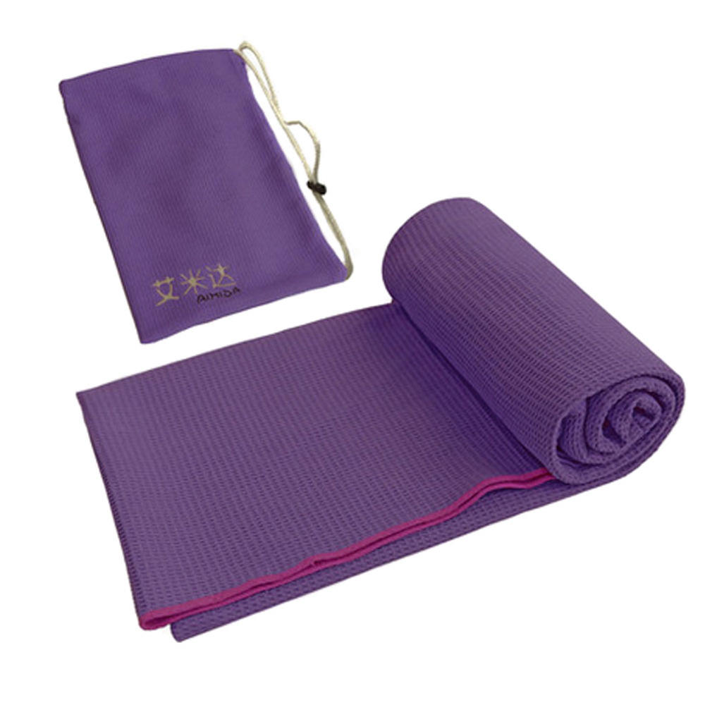 Kylin Express 72"x24" Premium Microfiber Yoga Towel Yoga Mat Blanket + Carry Bag, Purple