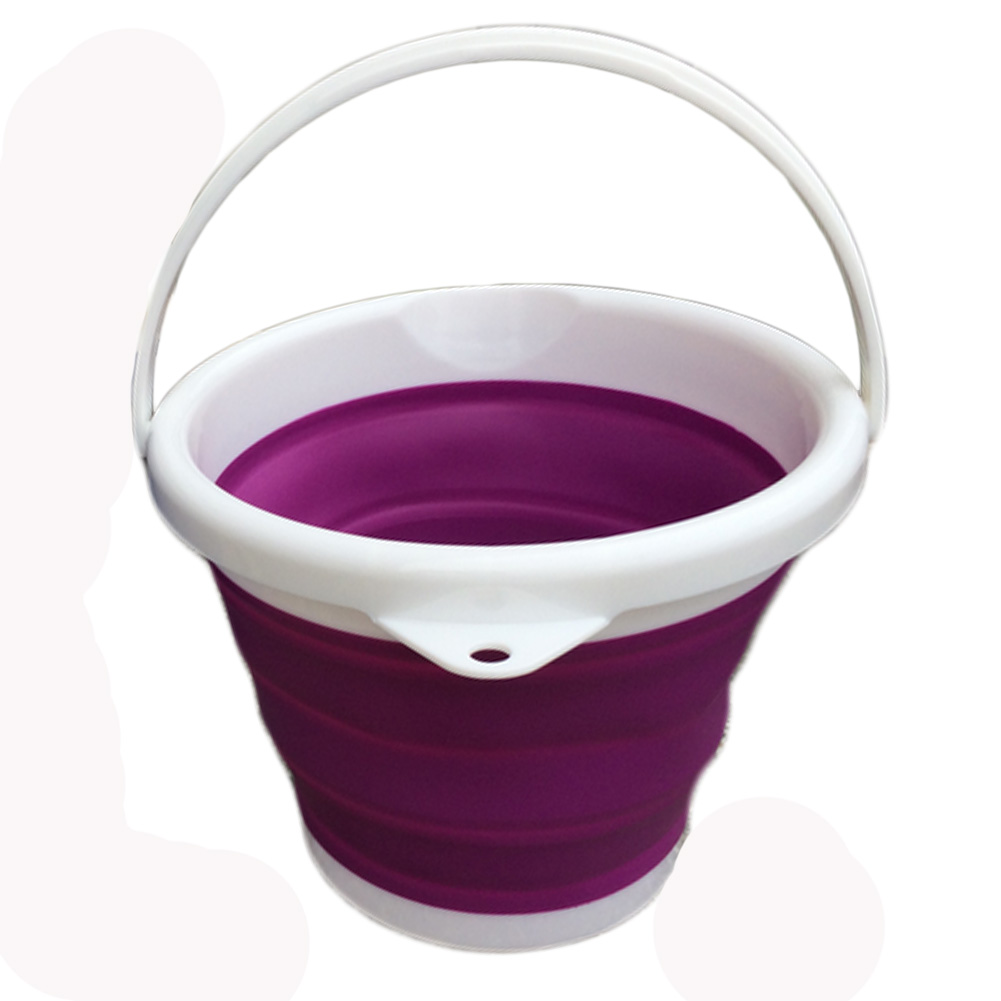 Kylin Express Creative Collapsible Bucket Folding Bucket For Camping/  Fishing, 10L, Purple