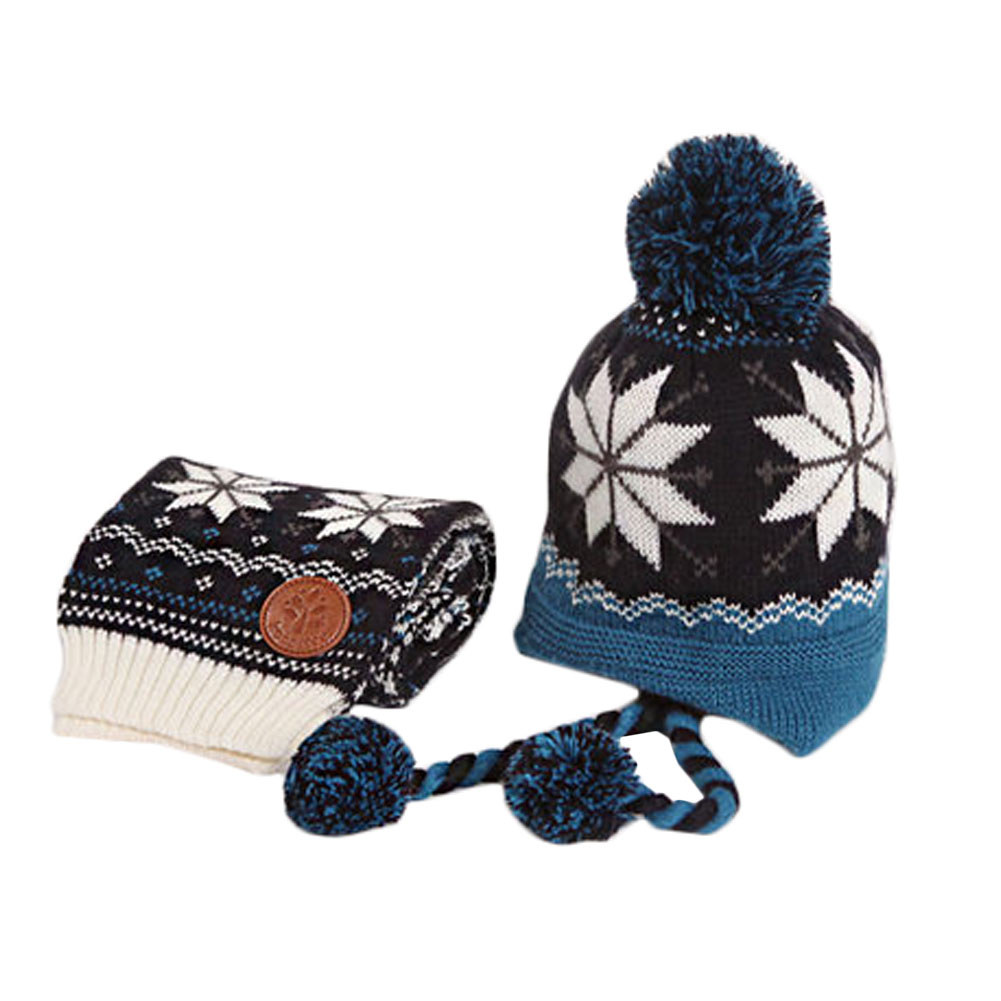 Kylin Express Infant Baby Winter Warm Knitting Baby Beanie Hat And Scarf Blue