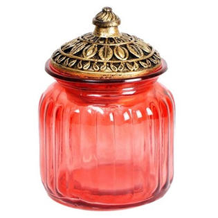 Kylin Express Elegant Ornate Glass Jars Decorative Weddings Candy Glass Pot  Color Glass Cup F