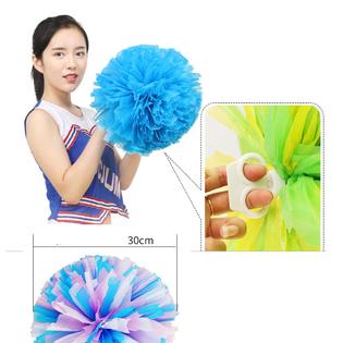 Kylin Express Set Of 2 Plastic Ring Pom Matt Cheerleading Poms Red White Black Kylin Express Set Of 2 Plastic Ring Pom Matt Cheerleading Poms Red White Black