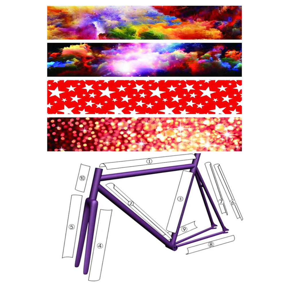 George Jimmy 5 PCS Bikes Decorations Fixed Gear Bicycle Sticker For Bicycle Frame-Dazzling