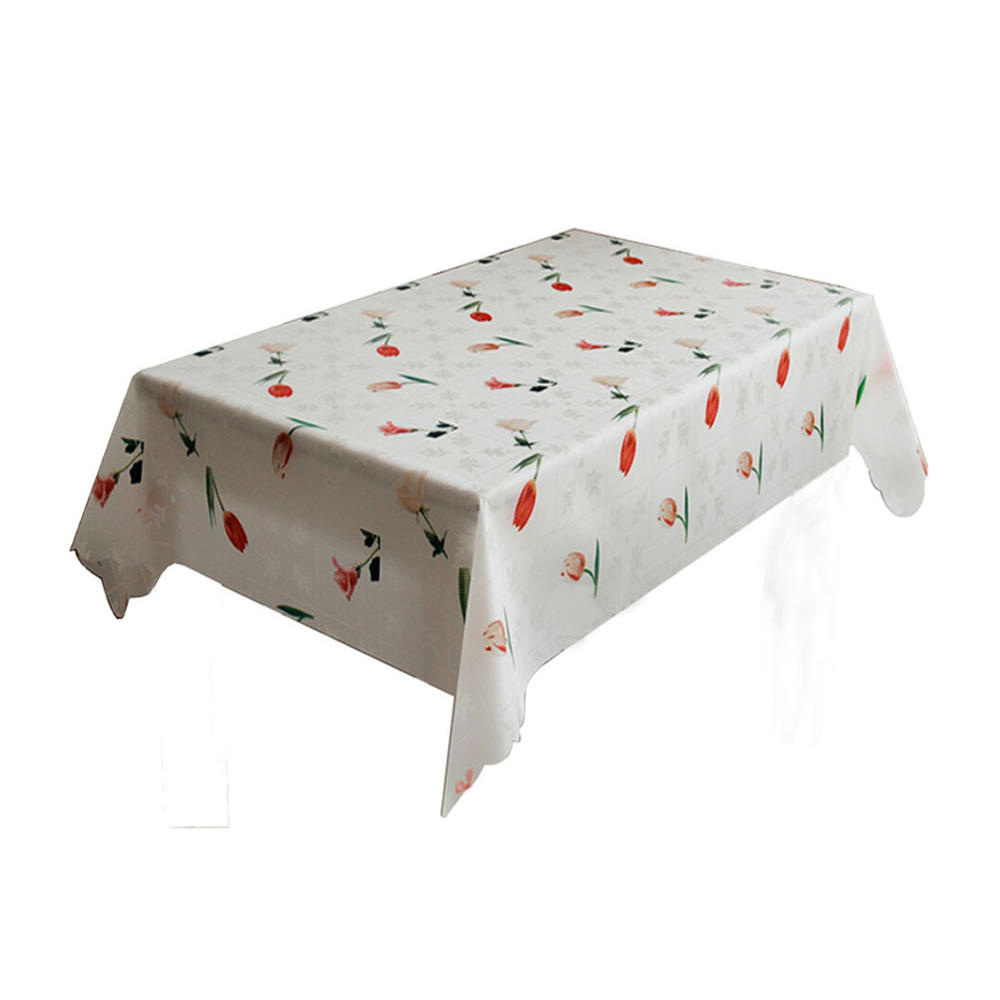 Panda Superstore Elegant Pastoral Rectangle Tablecloth,Oil Proof Tablecloth,Tulips,100*180cm