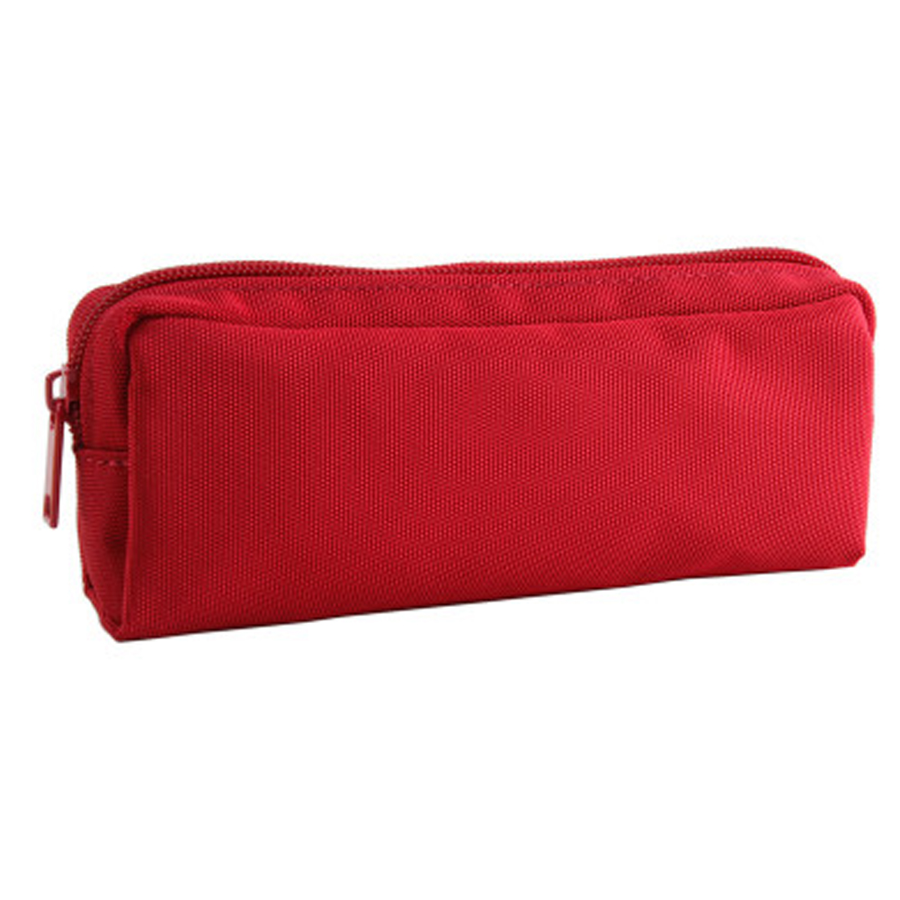 Kylin Express Solid Color Pencil Case Stationery Pouch Pen Bag School Accessories, Red