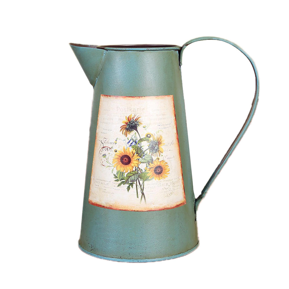 Kylin Express Pastoral Flower Vase/ Rustic Metal Small Tin Blucket Vases/ Best Gift  R