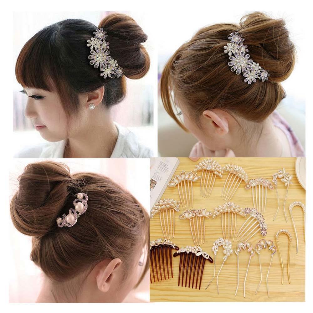 Panda Superstore 5 Pieces Elegant Hair Pins Bowknot Style Hair Accessories, Style H