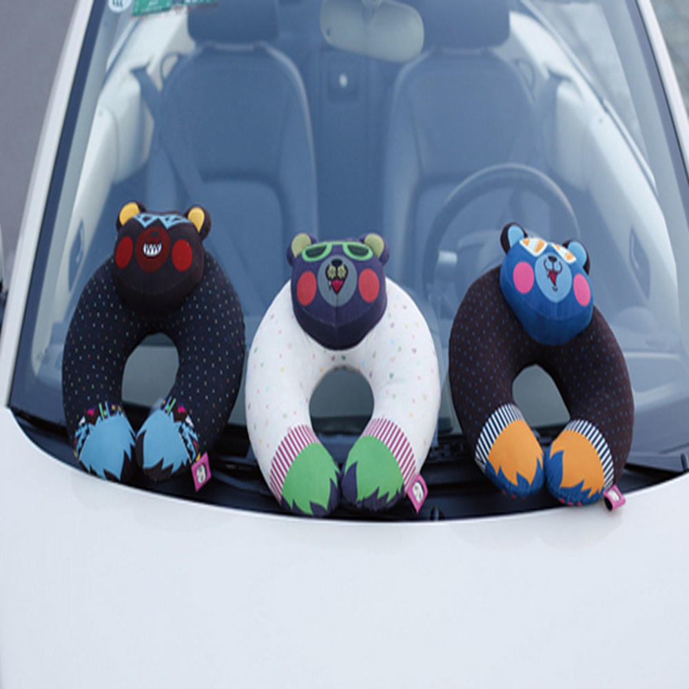 Panda Superstore Cute Cartoon Car Headrest Neck Pillow(Multicolor,Free)