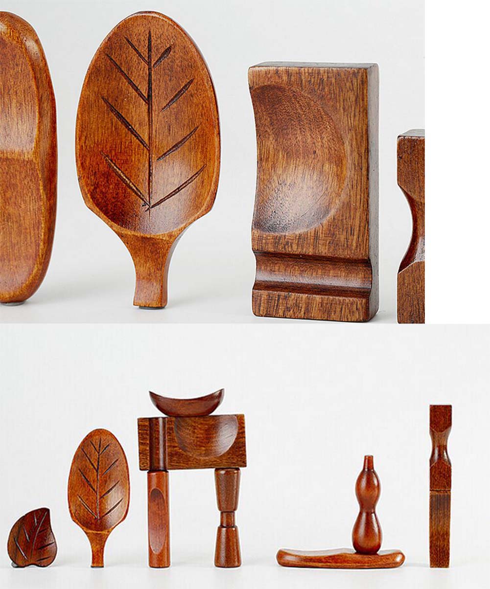 Panda Superstore 2 Pieces Of Wooden Chopsticks Holder Cutlery Tray