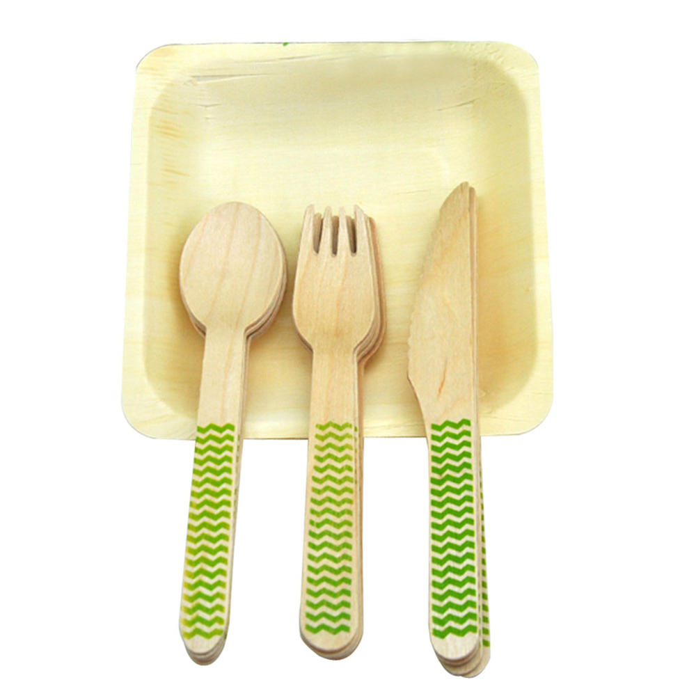 Panda Superstore 12 Set Of Lovely Beautiful Party Tablewares Knife Fork Spoon Set,GREEN
