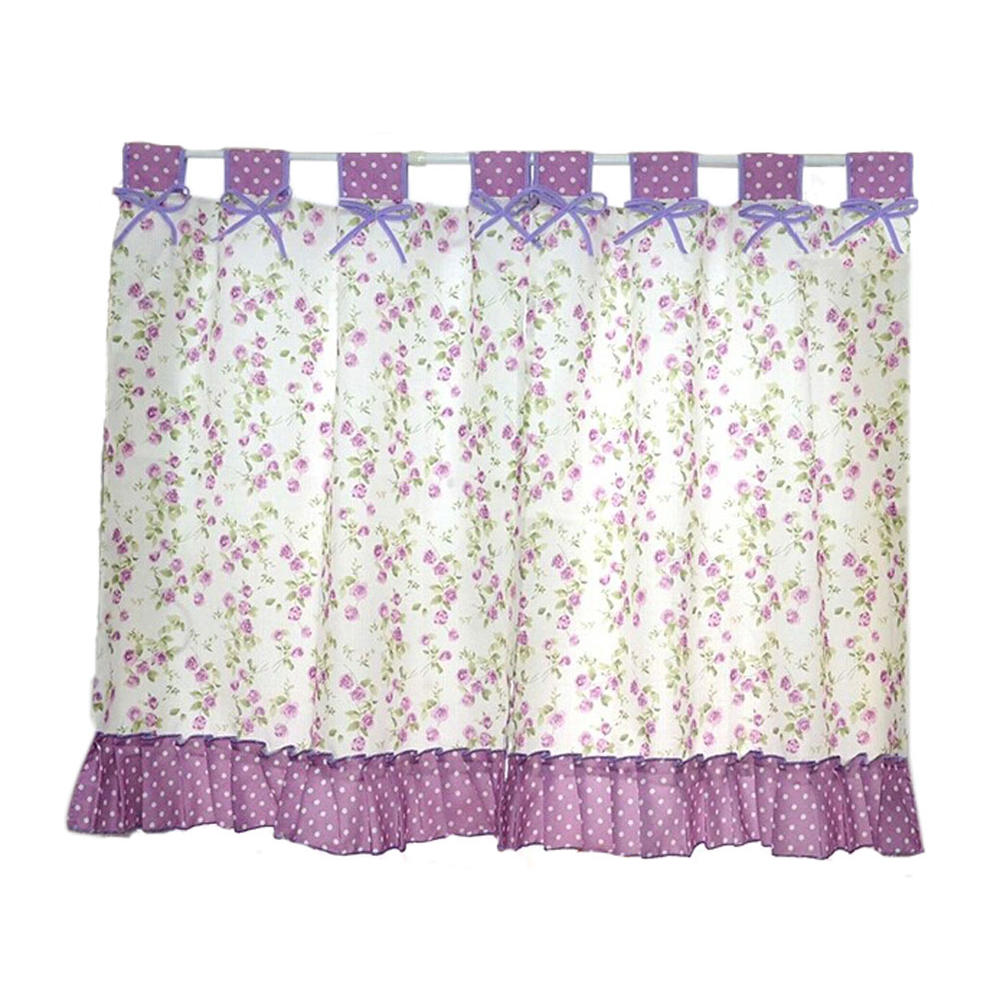 Blancho Bedding Set of 2 Pastorable Purple Floral Window Valance Window Curtains 130x80cm