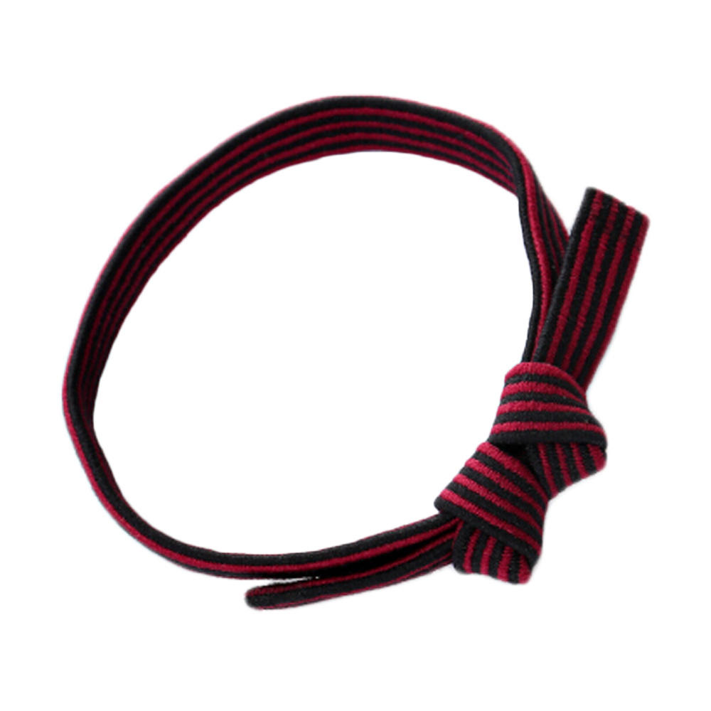 Kylin Express 10pcs Bow Elastics for Women Red and Black Straps Hair Ties Ponytail Holder