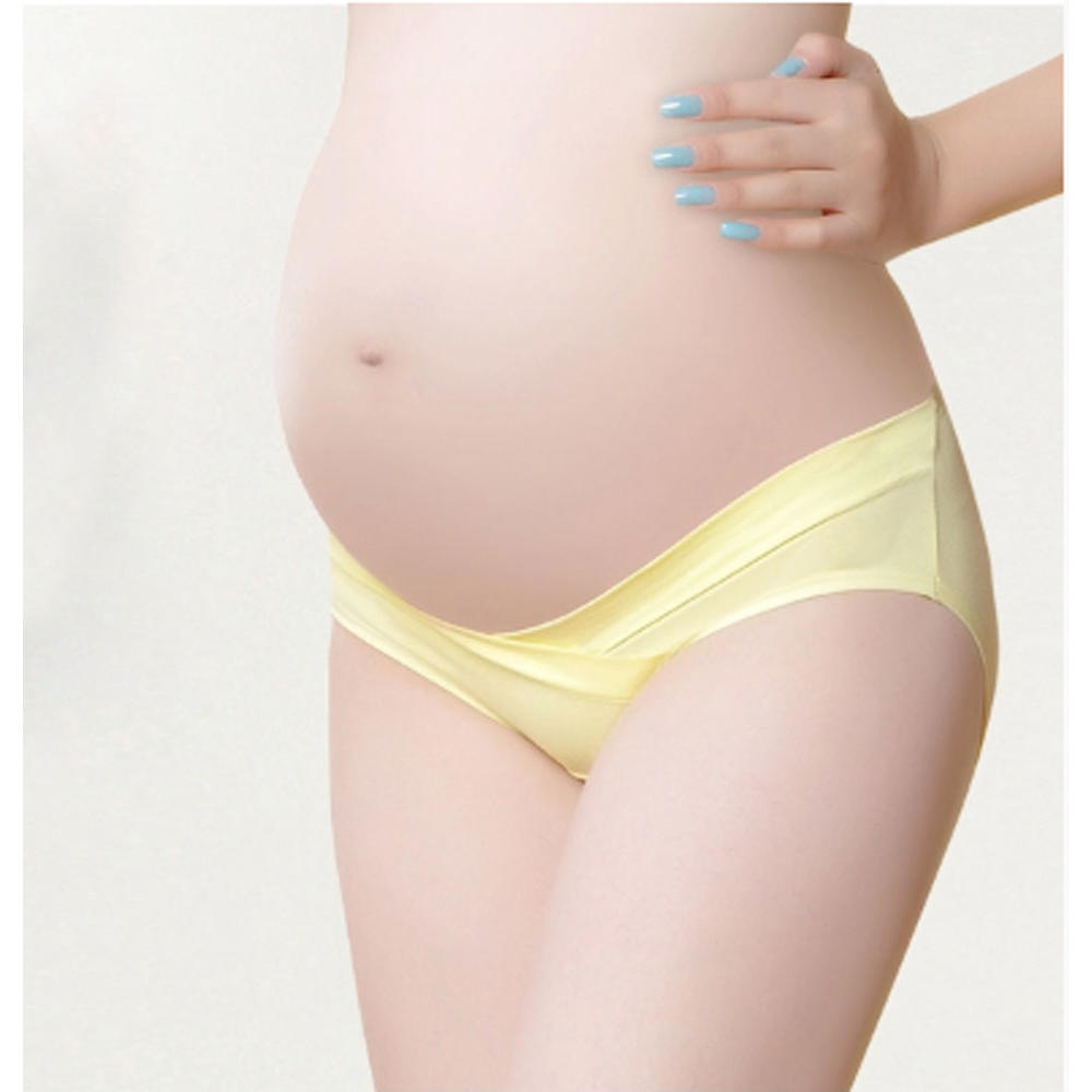 Black Temptation [Apricot] Maternity Cotton Underwear Low Waist Pregnancy Pants XXL Set of 2