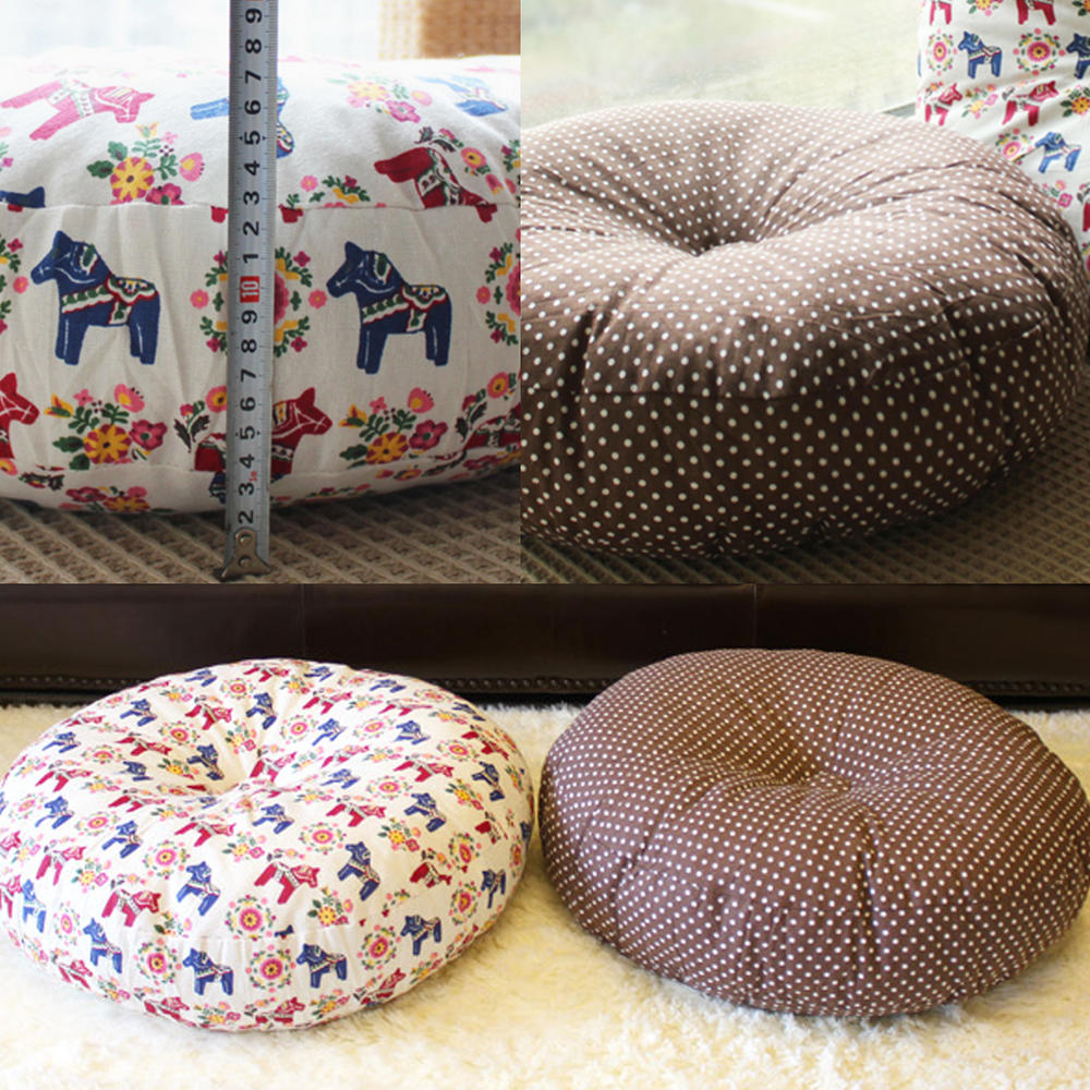 Kylin Express Soft Round Seat Cushion Chair Pad Floor Cushion Pillow, Brown, Dots