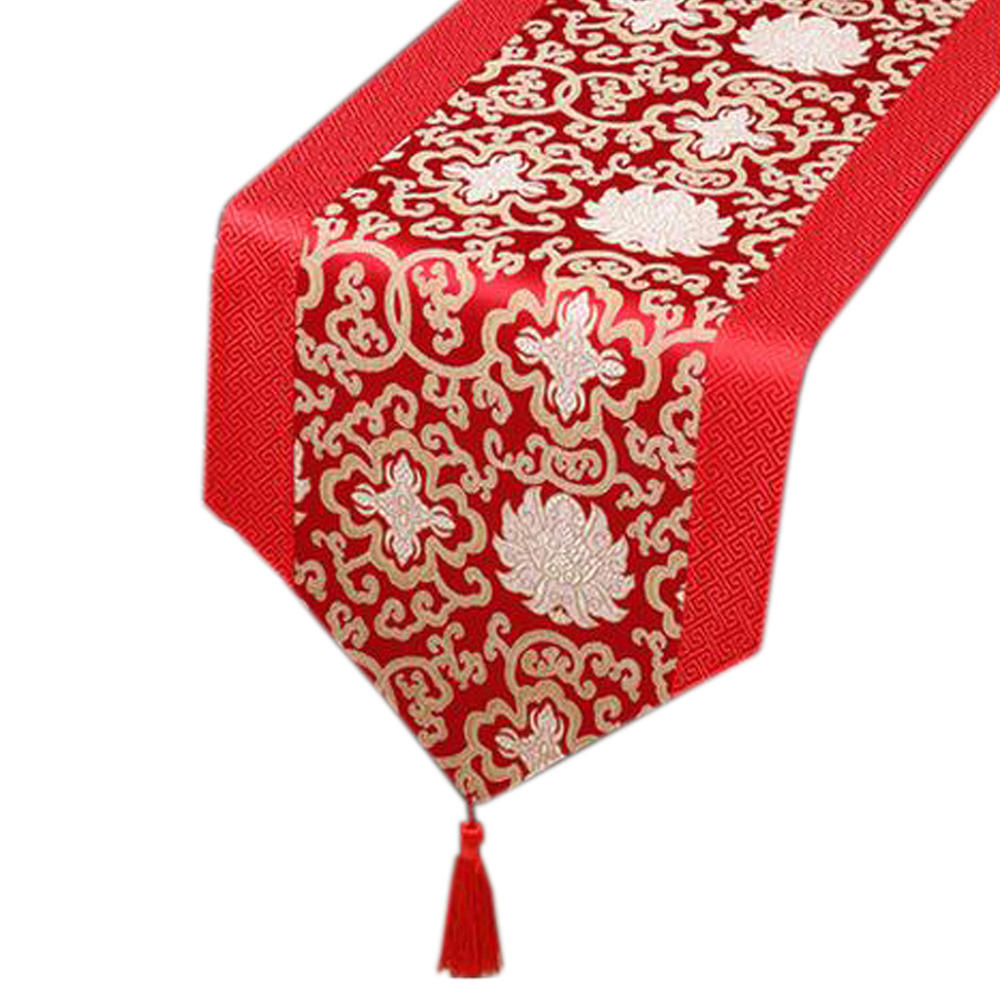 Kylin Express 13x79 Inch Classical Chinese Style Dining Table Runner Home Table Cloth, Red