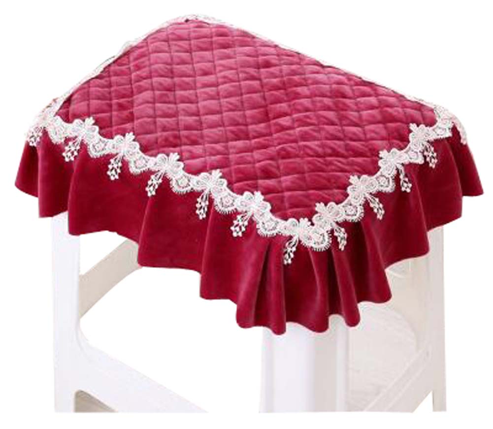 Blancho Bedding Pastoral Cloth Pad Stool Rectangular Chair Covers Slip Chair Cushion Red