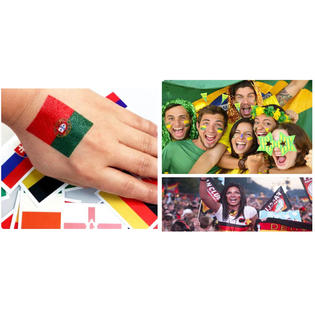 George Jimmy 6 Pcs Flag Tattoo European Cup Face Stickers Football Game Cheerleading 22