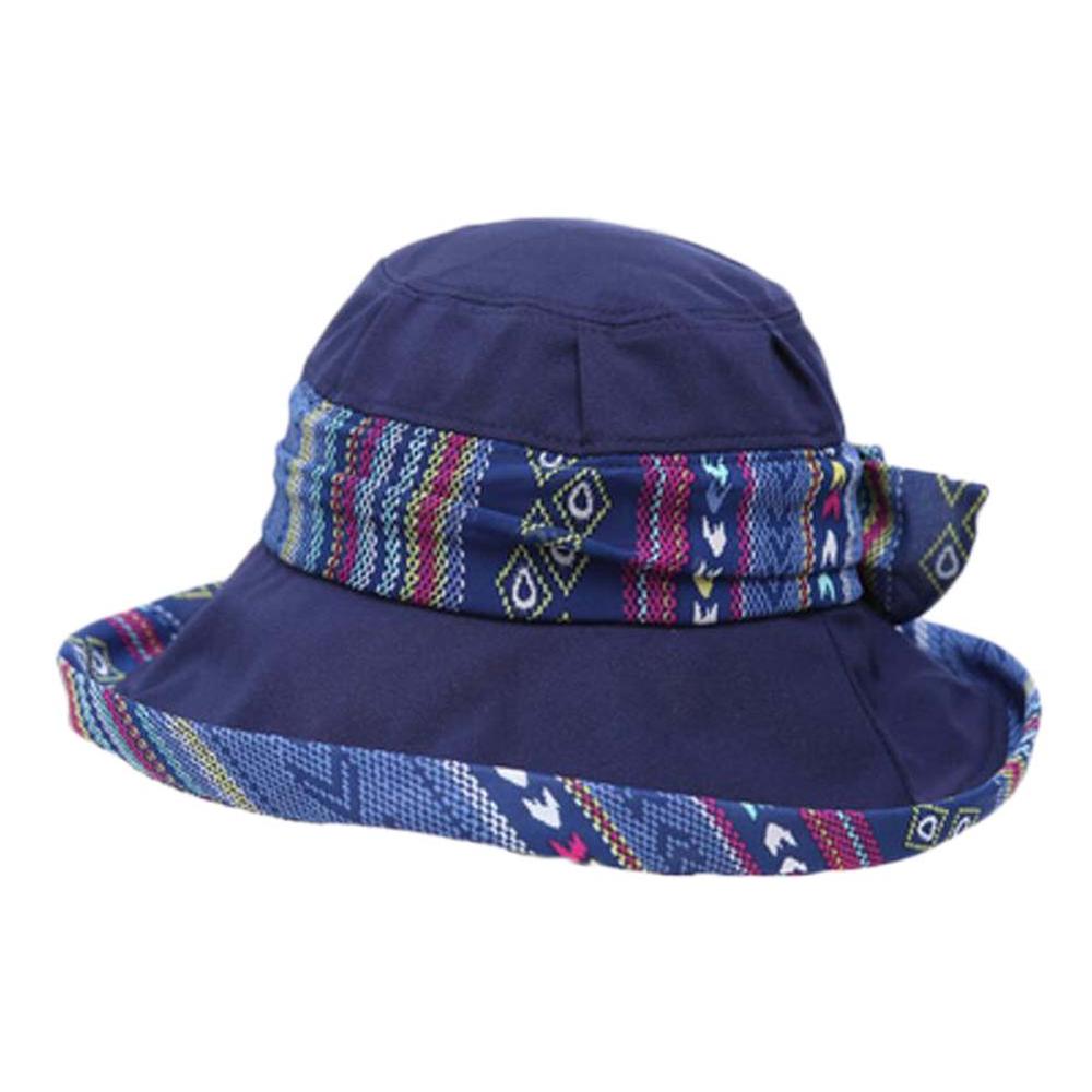 East Majik Womens Bowknot Hat Foldable Beach Cap Sun Hat