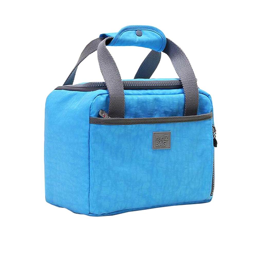East Majik PU Lunch Tote Bag Zipper Portable Cosmetic Lunch Picnic Bag