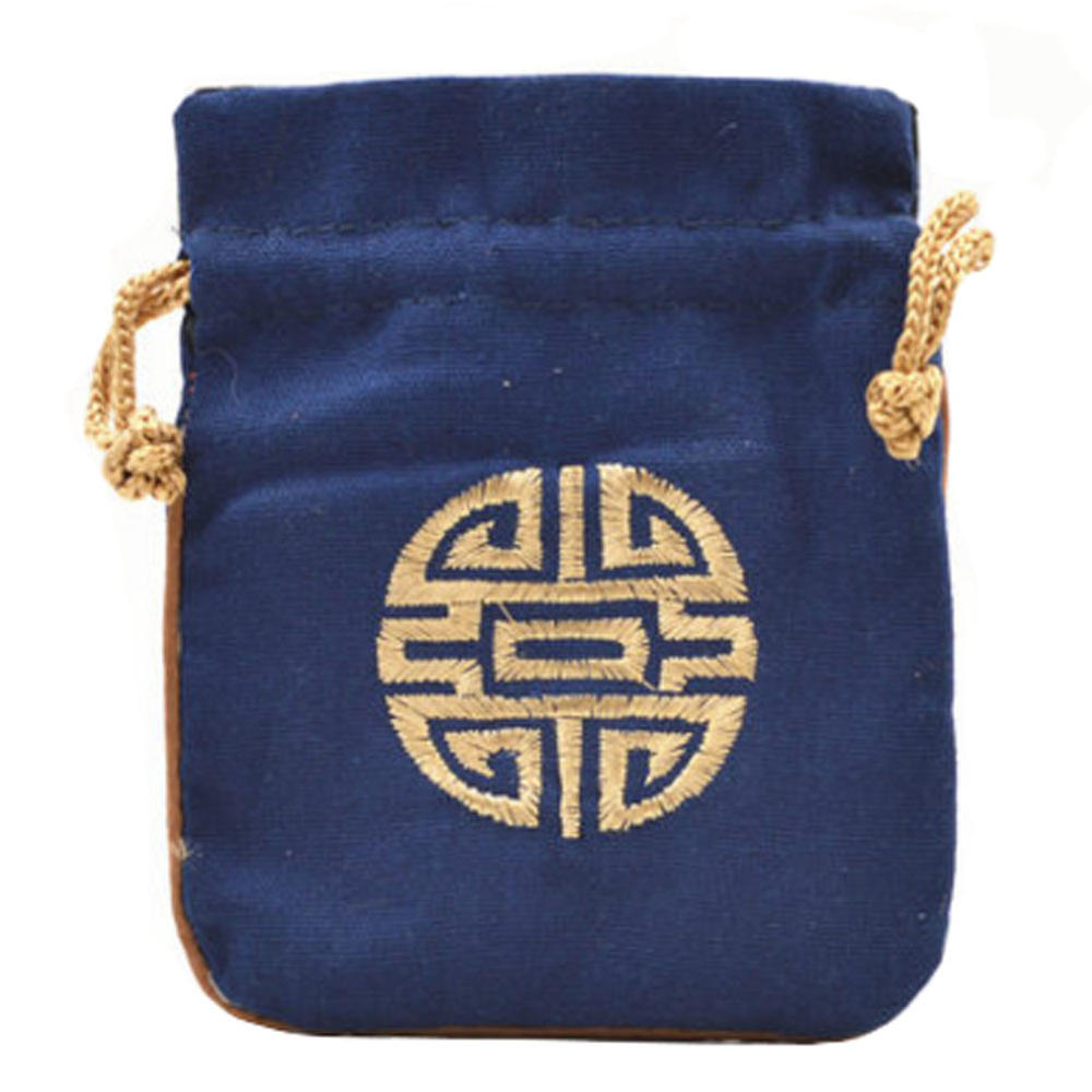 Kylin Express 5PCS Handcraft Embroidery Purse Pouch Mini Drawstring Bag Pocket, Deep Blue