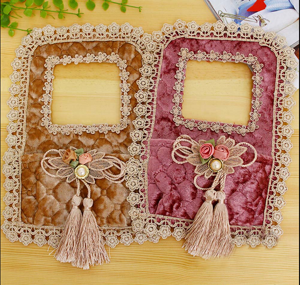 Panda Superstore Llight BROWN Lace Switch Stickers Cover Macrame Socket Cover