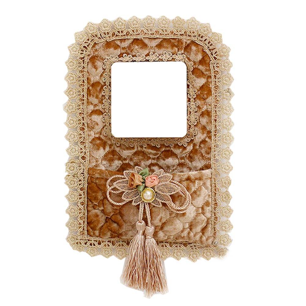 Panda Superstore Llight BROWN Lace Switch Stickers Cover Macrame Socket Cover