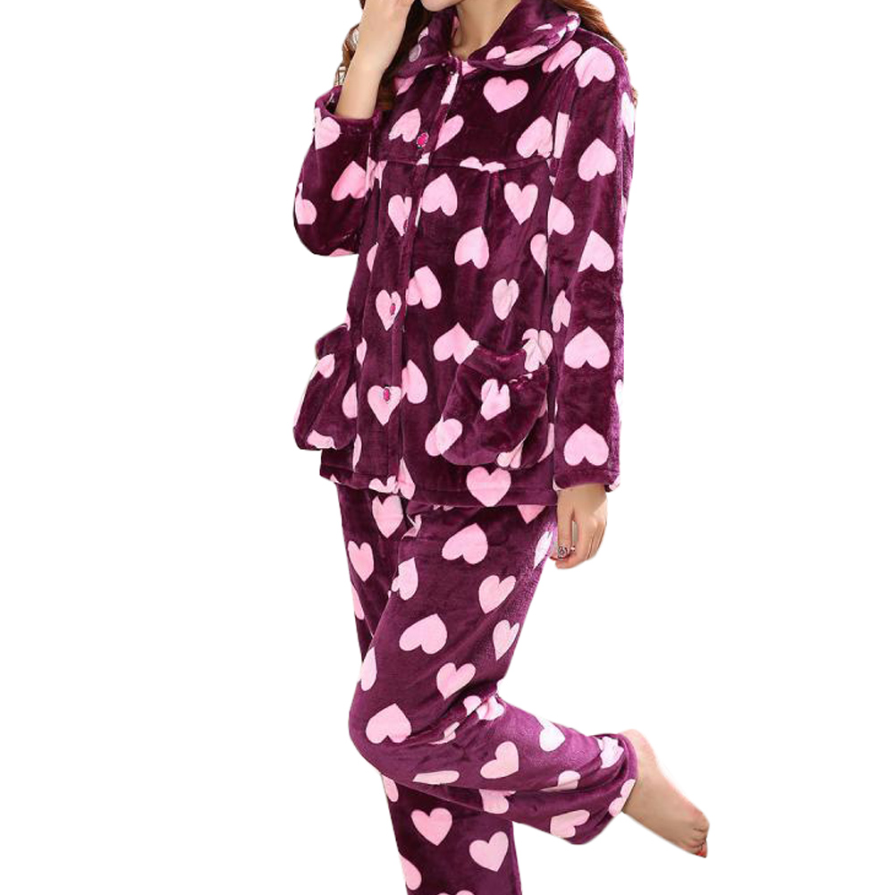 George Jimmy Casual Pajama Set Warm Sleepwear Home Apparel Flannel Pajamas X-large-A9