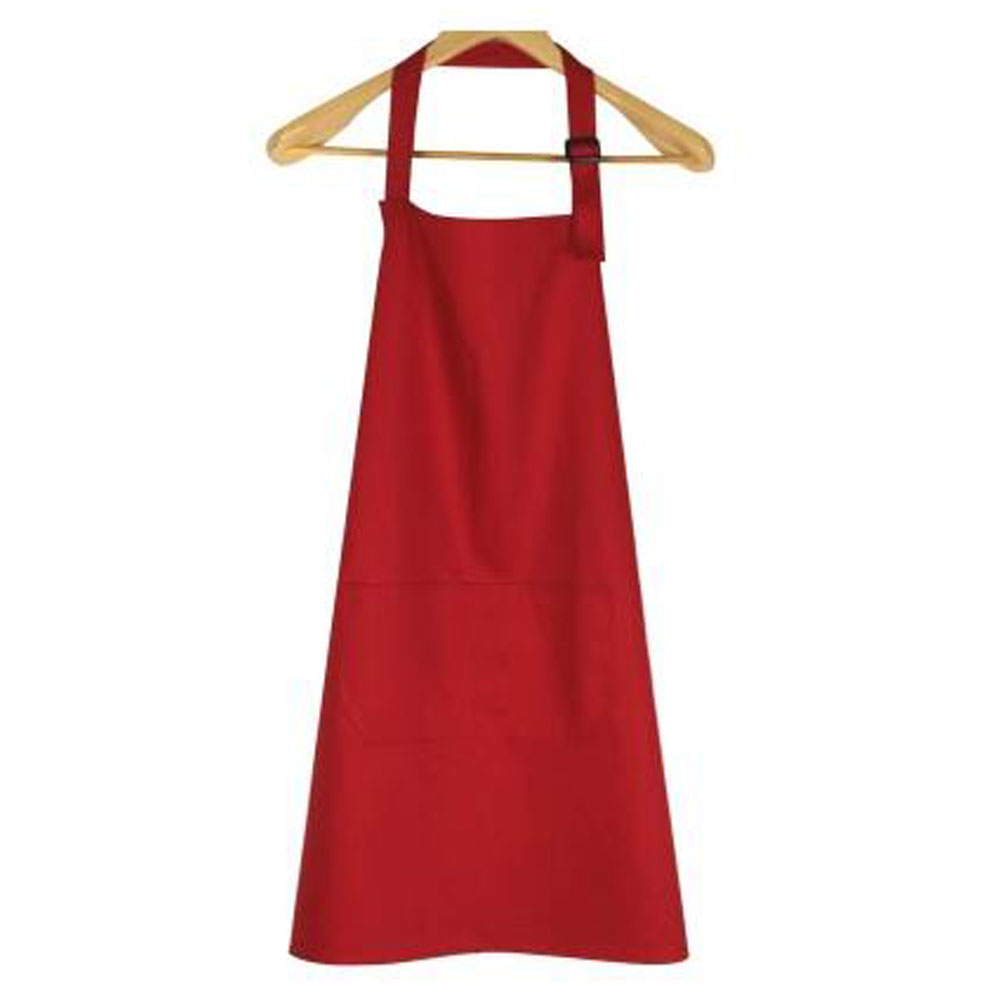 Kylin Express Unisex Adjustable Neck Strap & Waist Ties Front Pockets Chef Kitchen Apron, Red