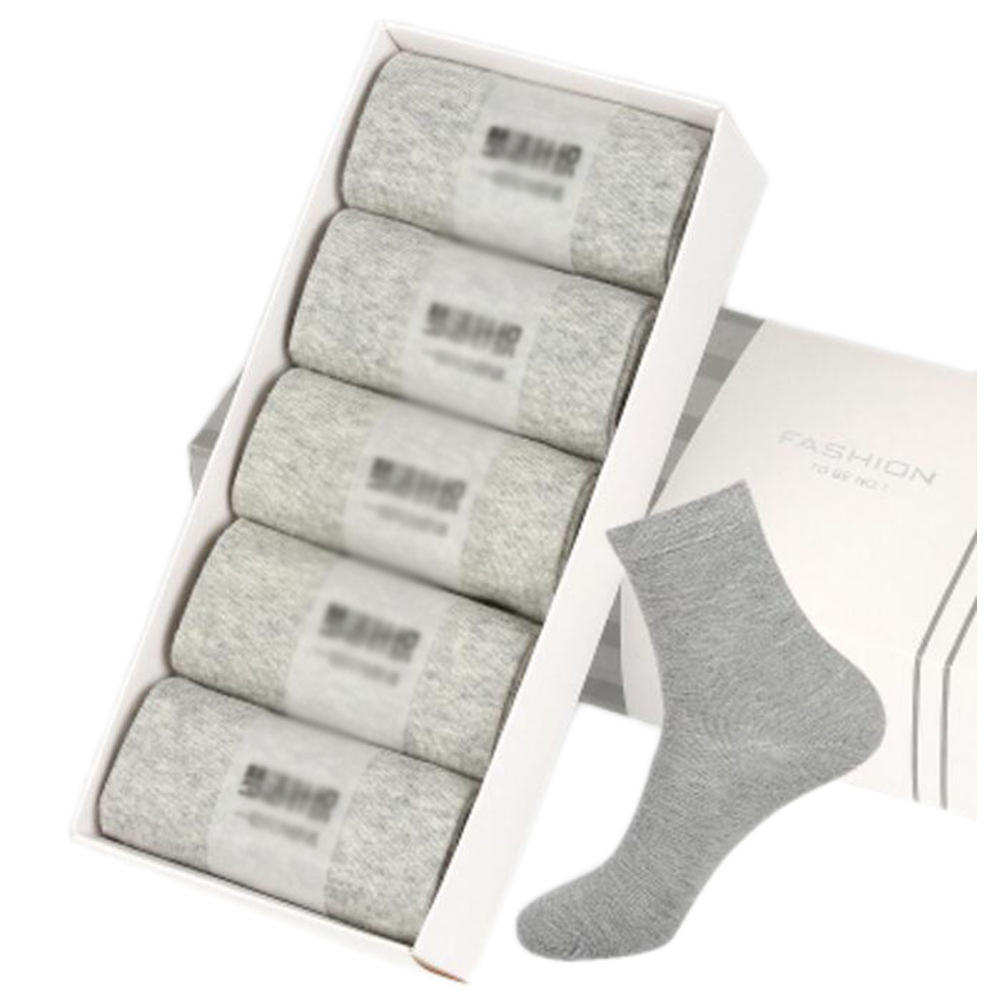 George Jimmy 5 Pairs Men Socks Cotton Soft Anti-sweat Antibacterial Fall Winter Socks Decent Gift-A08