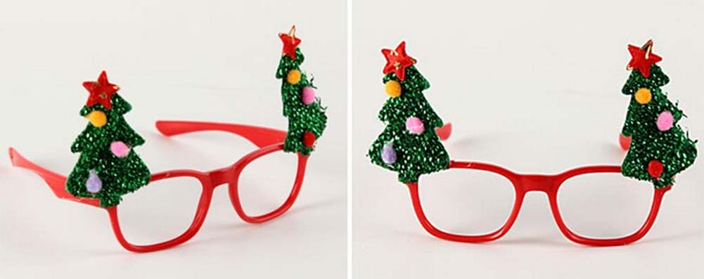 Panda Superstore 8 Pcs Christmas Tree Christmas Party Props Decoration Eyeglasses Party Favors