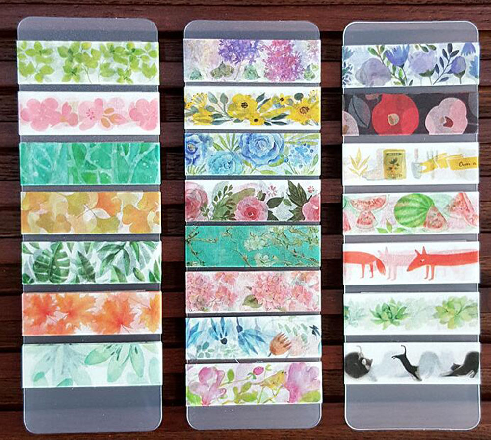 Blancho Bedding Set of 2 Decorative Washi Masking Tapes DIY Craft Tapes Flowers