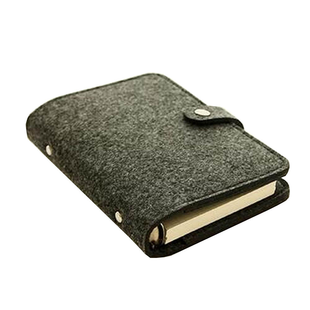 Blancho Bedding Felt Detachable Notebook Portable Notebook Creative Notebook [Deep Gray]