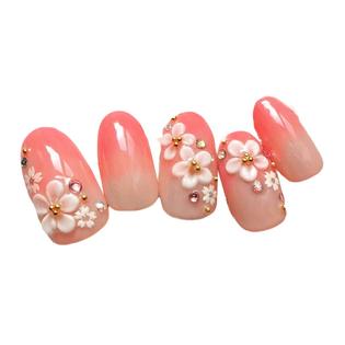 Panda Superstore 2 Box Sakura Pattern Artificial False Nails Tips