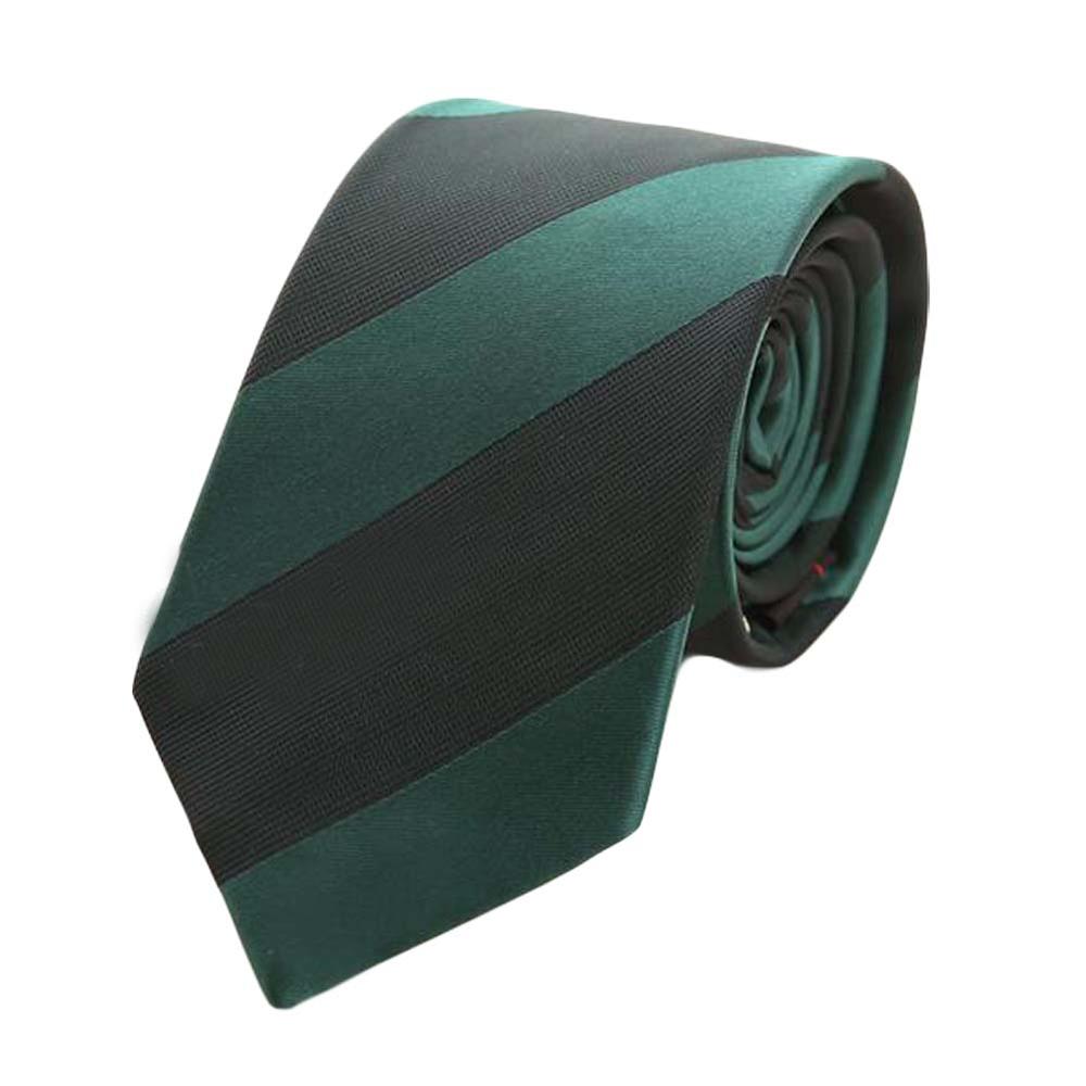 Panda Superstore Formal Neckties Mens Polyester Skinny Neckties Dark Green Diagonal Stripes 7 cm