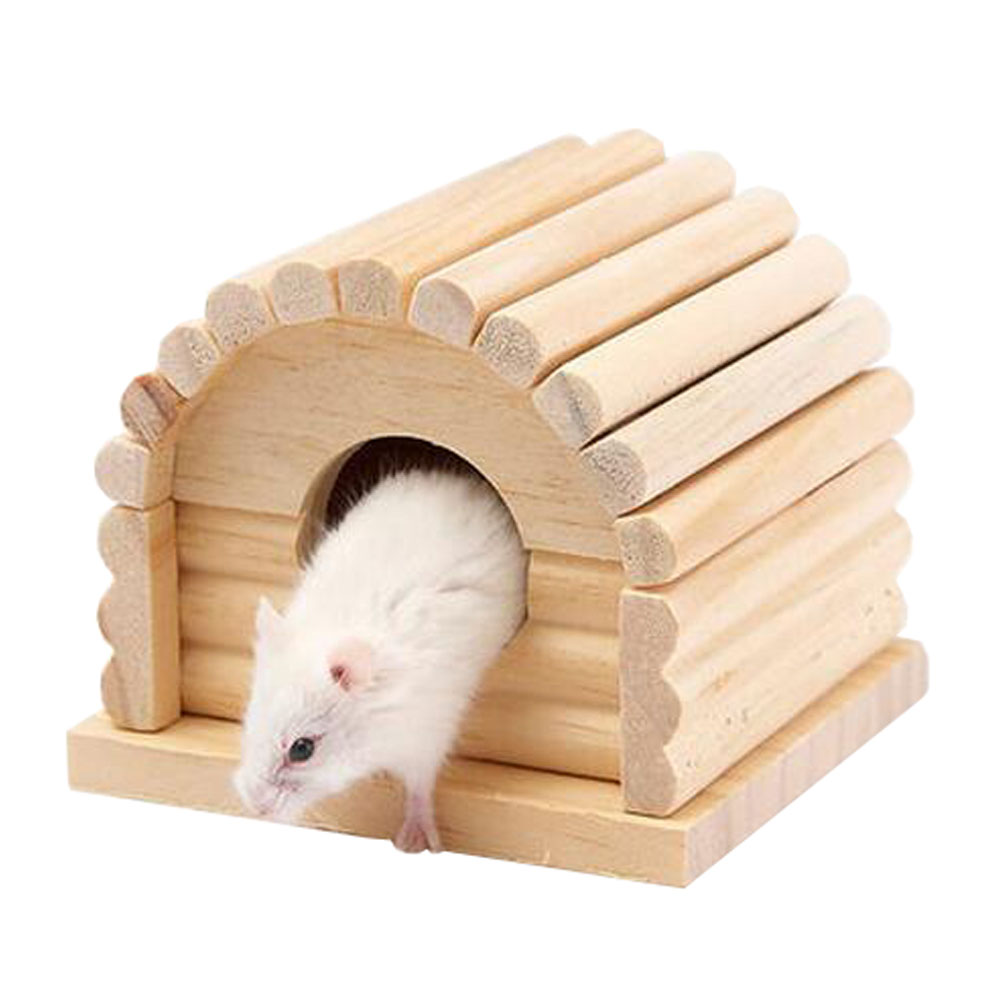 Kylin Express Cute Hamster Hideout Hut, Cute Wooden Bedding for Small Animals，I