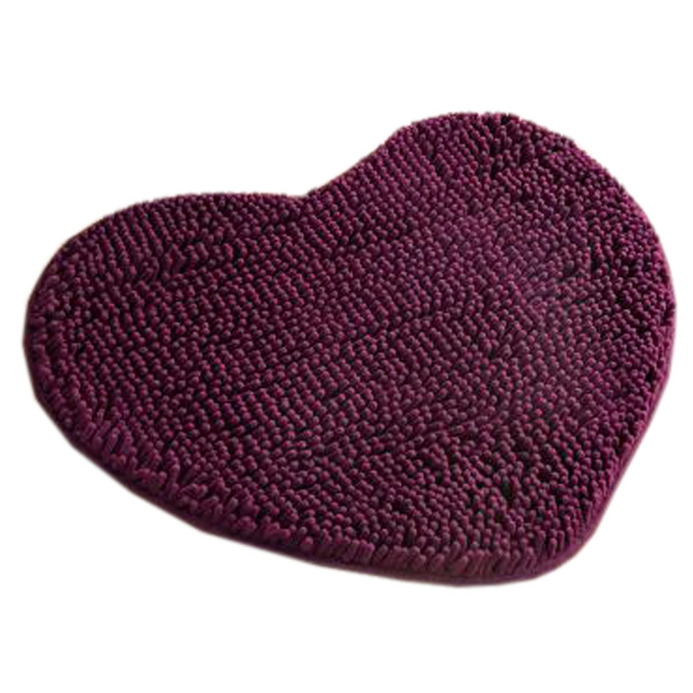 Deep Purple Bathroom Rugs Kylin Express Household Outdoor Indoor Doormats Antiskid Entrance Mat Bathroom Carpet Love Heart Deep