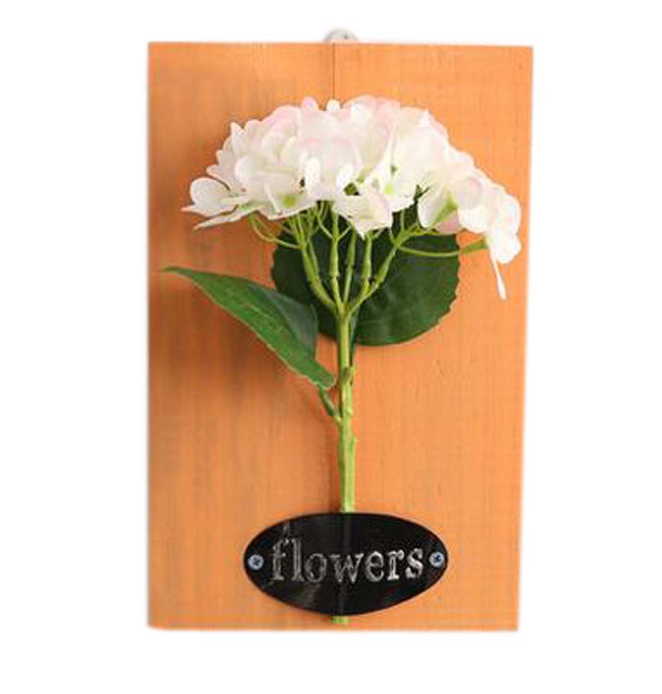 Panda Superstore Fashionable Artificial Plant Ornaments Rooms Wall Decoration, White Hydrangea